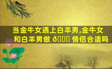 当金牛女遇上白羊男,金牛女和白羊男做 💐 情侣合适吗